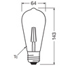 LED Lampen E27 ST64 4W = 35W 410lm 2400K Warm 300° Glühfaden OSRAM Vintage 1906