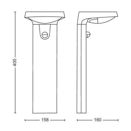 TYLA IR myGarden LED-Solar-Gartenlampe 1,2W 3000K IP44 mit Bewegungs- und Dämmerungssensor Mast 40 cm PHILIPS