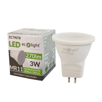 LED Lampe MR11 3W 270lm 3000K Warm 120° 12V ECOLIGHT