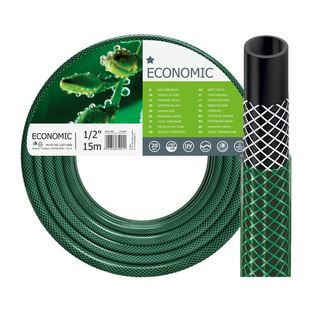 Gartenwasserschlauch 3 Lagen mit Geflecht 1/2" 15m Schwer ECONOMIC CELLFAST