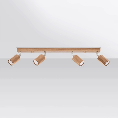 ZEKE Deckenleuchte 4xGU10 Reflektor Halogen Leuchte 80cm Eiche SOLLUX