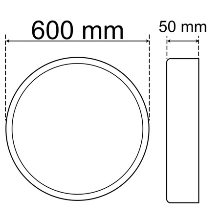 Plafond LED Deckenanbauleuchte 60W 4000K CRI>85 HOUSTON Weiß 60cm