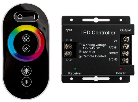 216W 3x6A Controller + RF RGB TOUCH FERNBEDIENUNG 6 TASTEN