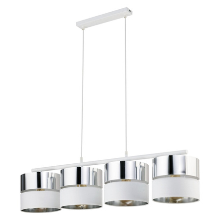 HILTON Decke Pendelleuchte Kronleuchter Weiß und Silber Modern 4xE27 4177 TK Lighting