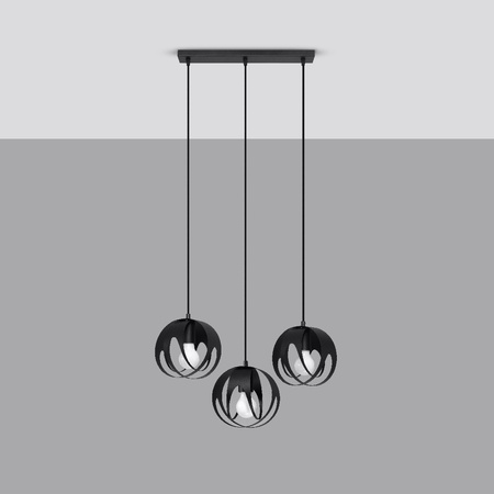 LED-Pendelleuchte TULOS 3L 3xE27 Schwarz SOLLUX