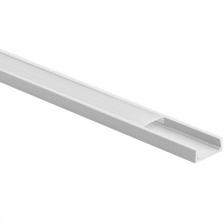 Aluminiumprofil für LED-Streifen weiß Einbau/Aufbau 2m mit mattiertem Lampenschirm und Ecolight-Endkappen