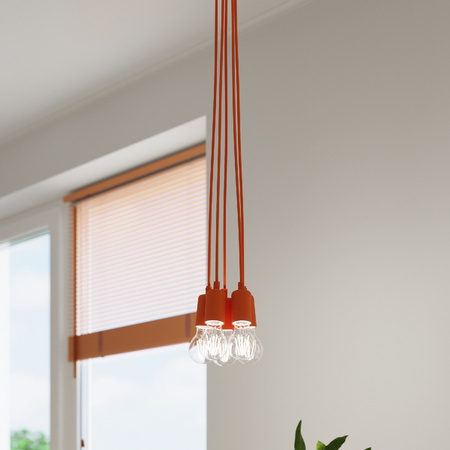 DIEGO LED Pendel-Deckenleuchte 3xE27 Orange Ausleger SOLLUX
