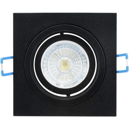 Einbaustrahler GU10, MR16 Einbauspot HALOGEN Quadrat beweglich Schwarz CASSIO LUMILED