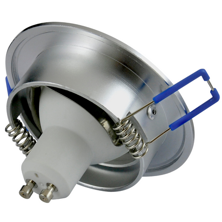 SUN OLAL Deckeneinbauleuchte silber sandgestrahltes Aluminium GOLDLUX (Polux) + LED GU10 3,5W