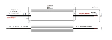 LED-Netzteil ADWS-300-12 ADLER 12V 300W 25A HERMETIC