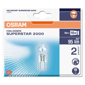 2x LED-Halogenlampe G4 8W = 10W 95lm 2700K Warm 100CRI 360° 12V OSRAM HALOSTAR Dimmbar