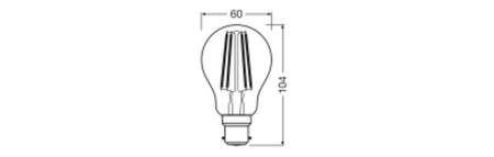 LED-Lampe A60 B22d 11W = 100W 1521lm 2700K Warm 320° Retrofit Glühfaden CLASSIC Osram