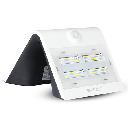 3W Solar-LED-Wandleuchte 4000K+3000K mit Bewegungssensor Weiß + Schwarz VT-767-2 V-TAC