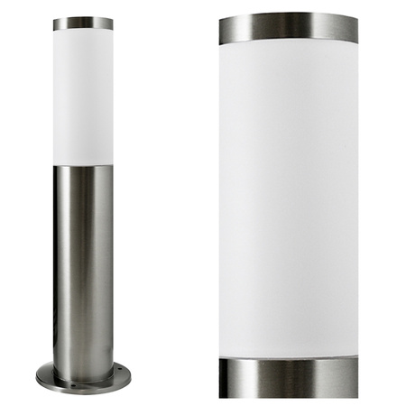 Gartenlampe LED-Mast E27 NIEDRIGES SATINROHR 45 cm