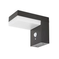 LED Solar Gartenlampe Wandleuchte ZREBAR 6W 4000K IP44 Down mit Bewegungssensor Schwarz und Weiß RABALUX