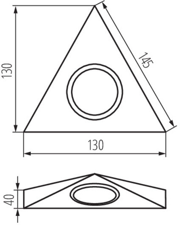Dreieckige Unterschrank-Möbelspotleuchte ZEPO Mattchrom G4 Kanlux