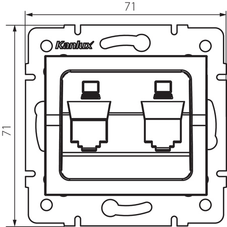 RJ45 Internet Steckdosenadapter Quadratisch Graphit LOGI Kanlux