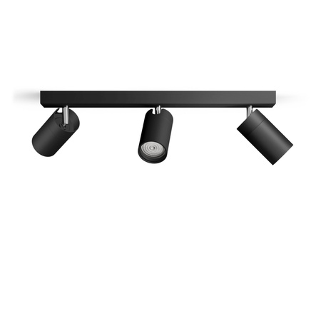Reflektor-Deckenleuchte 3x GU10 IP44 Schwarz Kosipo Philips