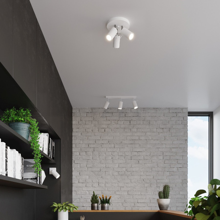 RING Deckenleuchte 3xGU10 Reflektor Halogen Leuchte Beweglich Weiß SOLLUX