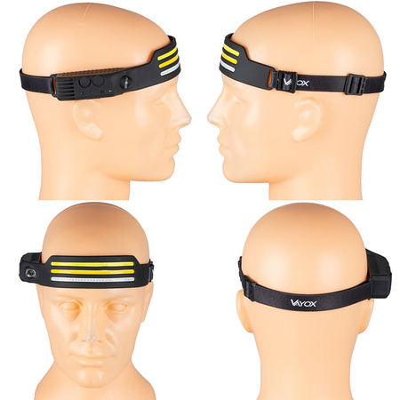 Wiederaufladbare Kopftaschenlampe 3x COB + XPE Pro Series VA0130 VAYOX