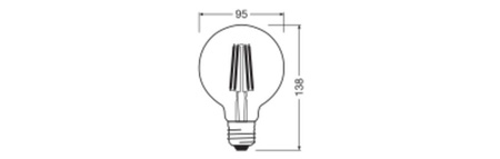 LED Lampen G95 E27 3.8W = 60W 806lm 3000K Warmweiß FILAMENT LEDVANCE