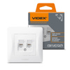 RJ45 Unterputz-Doppeldose für Computer weiß BINERA VIDEX