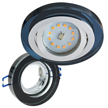 Flush-mounted GU10 Halogen Einbaustrahler Schwarz Rund Kobi