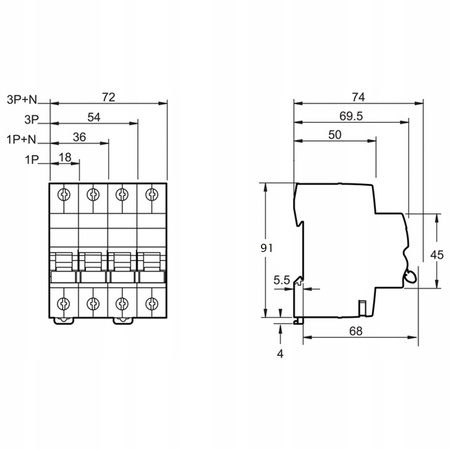 Leistungsschaltersicherung C10A 2P Schneider