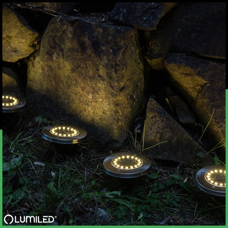 6x Solar Bodenleuchten, Solar Gartenleuchte IP44 4000K HELIS LUMILED