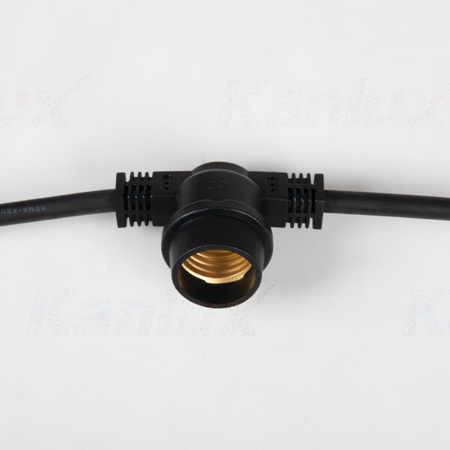 Outdoor Garten Girlande Lichterkette GRL 15xE27 IP44 15m Schwarz Kanlux