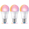 3x LED-Lampe E27 A60 8,5W = 60W 2200-6500K + RGB SMART WiFi WiZ