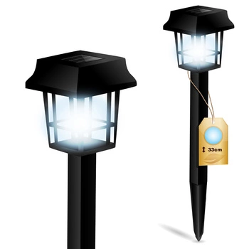 Solar-LED-Lampe, Solar Gartenleuchte mit Dämmerungssensor IP44 Laterne 33cm ASTRUM LUMILED