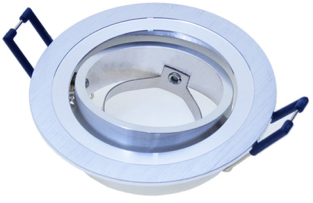 Einbaustrahler GU10, Einbauspot HALOGEN Runde beweglich gebürstet Silber Blech LUMILED