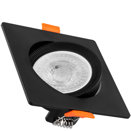 Einbaustrahler GU10, MR16 Einbauspot HALOGEN Quadrat beweglich Schwarz VENTUS LUMILED