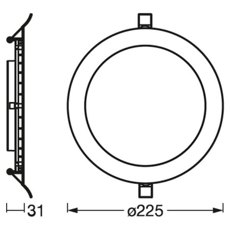 LED-Panel-Deckeneinbauleuchte DOWNLIGHT SLIM 22W 2000lm 6500K Kalt 22,5cm LEDVANCE