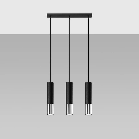 LOOPEZ 3L Hängeleuchte 3xGU10 Elegant Schwarz Chrom SOLLUX