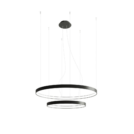 LED-Pendelleuchte RIO 2 80W 3000K Kronleuchter Rund 78cm Schwarz SOLLUX