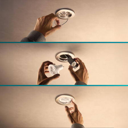 Einbauleuchte LED GU10 Fix Aluminium Rund Nickel Peridot Philips