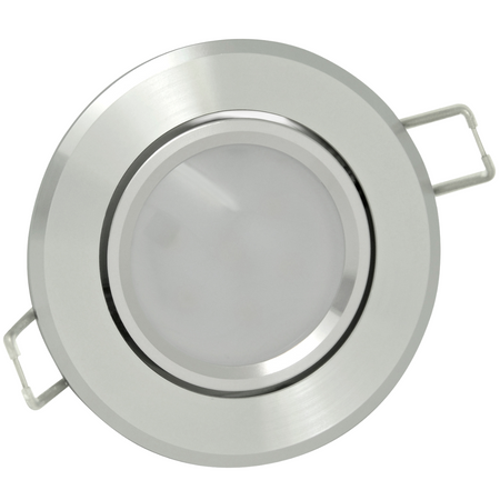 3x SUN OLAL Deckeneinbauleuchte silber glänzendes Aluminium GOLDLUX (Polux) + LED GU10 3,5W