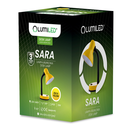 Schreibtischlampe E27, LED Tischlampe Gelb SARA LUMILED