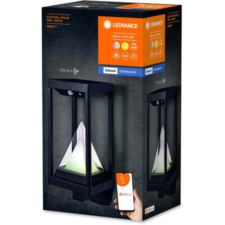 Intelligente Solar-Gartenwandleuchte 6W 400lm RGB+W SMART+ BLUETOOTH LEDVANCE