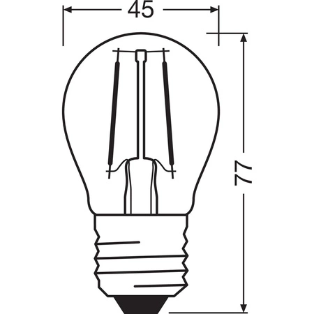 LED Lampen P45 E27 2.5W = 25W 250lm 2700K Warmweiß FILAMENT LEDVANCE