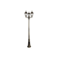 Outdoor LED Gartenleuchte TORONTO 3xE27 IP44 Mastlaterne 230cm Antikgold RABALUX