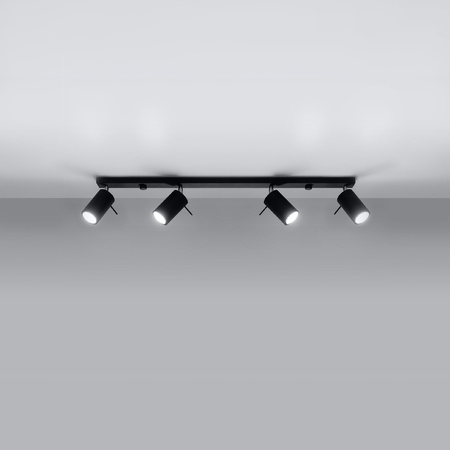 Anbauleuchte RING 4L 4xGU10 Reflektor Halogen Beweglich Minimalistisch Schwarz SOLLUX