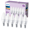 Set mit 6 LED-Kerzenlampen E14 B35 4,9 W = 40 W, 470 lm, 2700 K, warm matt, PHILIPS