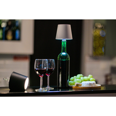 Tischlampe Nightstopper für Weinflaschen USB CCT 3 Farben SALCO Weiß LUMILED