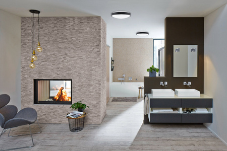 LED-Deckenleuchte Deckenaufbauleuchten Badezimmer-Anbauleuchte 13W 4000K IP44 mit Bewegungssensor ZOE LX Schwarz 30cm