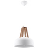 CASCO E27 Hängeleuchte skandinavisch Weiß und Holz SOLLUX