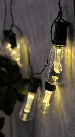 Batteriebetriebene LED-Gartengirlande 2,6 m betrieben mit 2xAA EDISON-Batterien Schwarz GOLDLUX (Polux)