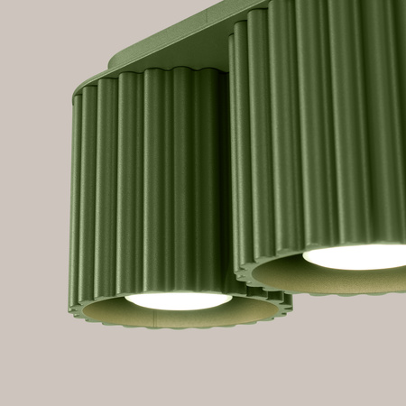 Aufputzleuchte 2x GU10 Aluminium Grün Olive Aura Deep Space SL.1795 Sollux